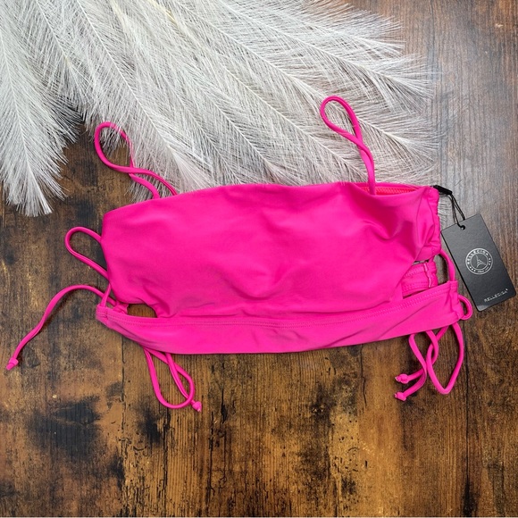 NWT Relleciga Neon Rose Bikini Top - Picture 1 of 9